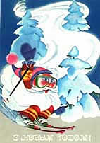 Дед Мороз - лыжник