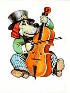 Собака-музыкант, виолончель